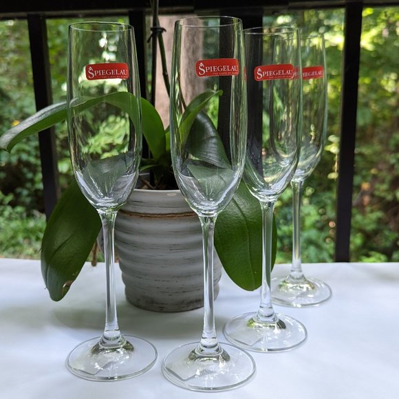 SPIEGELAU Salute Crystal Champagne Wine Glasses Set of 4 - Picture 5 of 10